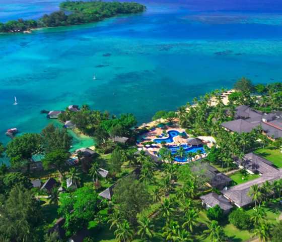 Lagoon aerial view Warwick Le Lagon