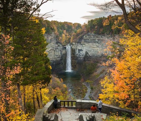  Stunning autumn foliage at Taughannock Falls State Park in New York. 