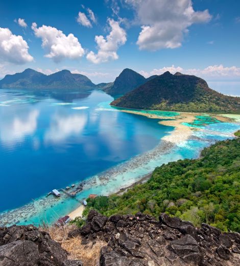 Ariel view of Bohey Dulang Island