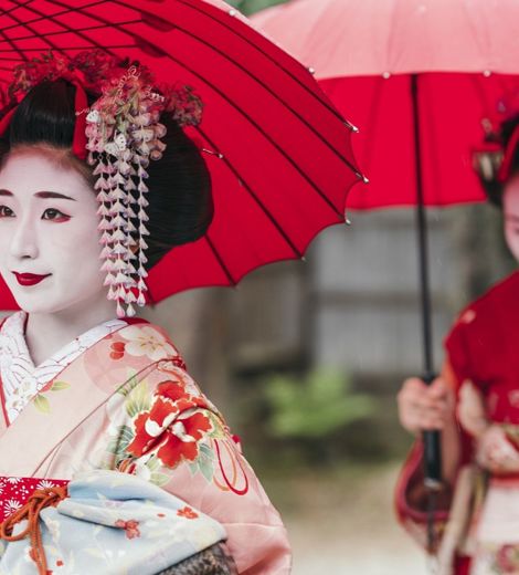 Maiko Geisha Walking On A Street Of Gion, Kyoto