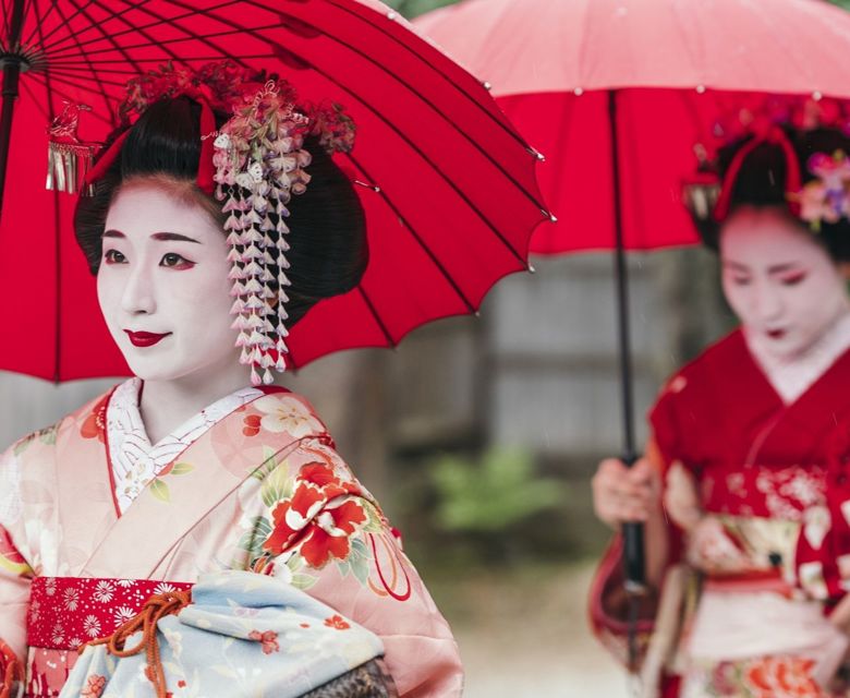 Maiko Geisha Walking On A Street Of Gion, Kyoto