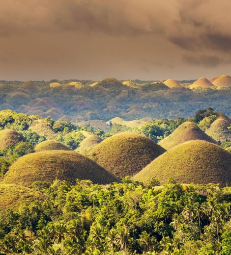 View of Chocolate Hills in the Philippines