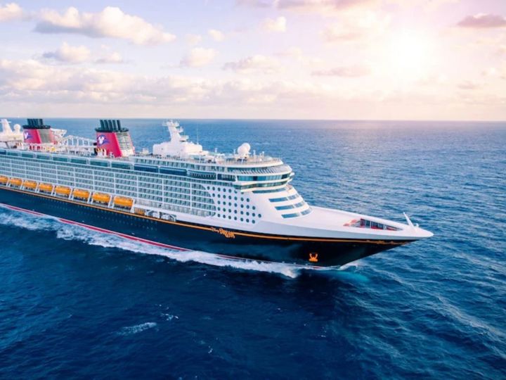 Disney Dream at sea - aerial shot