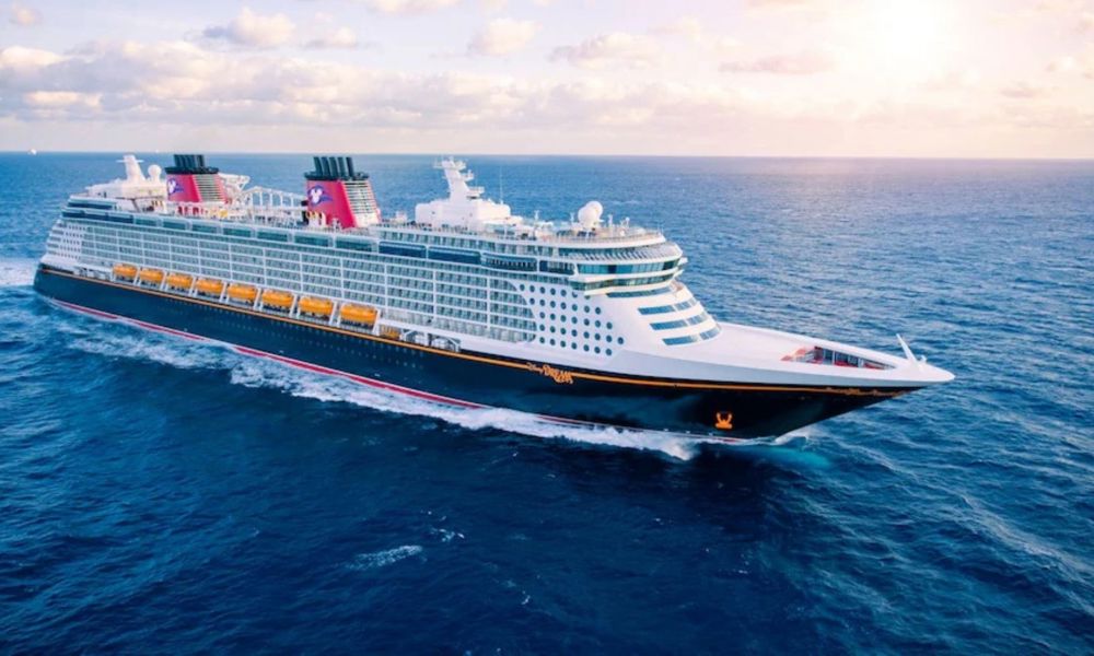 Disney Dream at sea - aerial shot