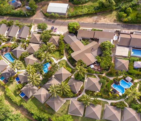 Ariel view of Mangoes Resort