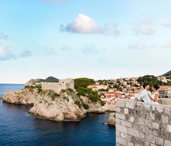 Couple In The City Wall Of Dubrovnik
