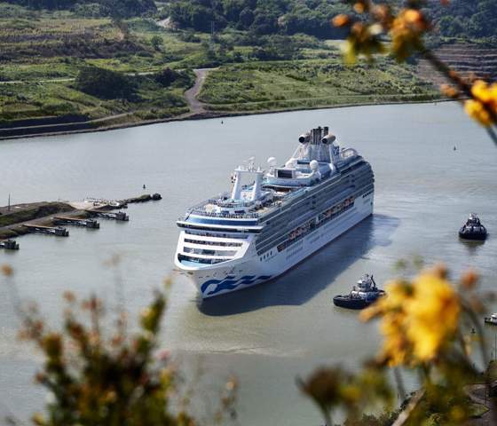 Princess cruising Panama Canal