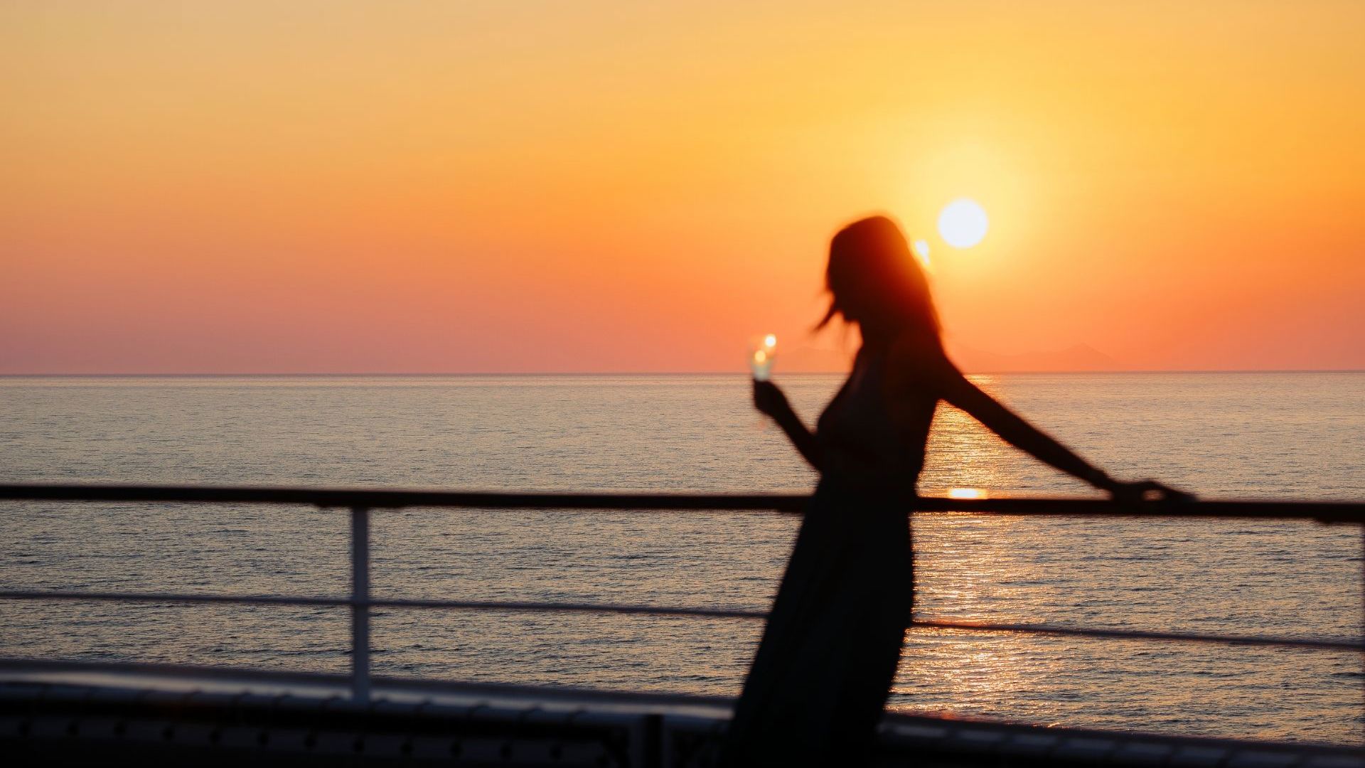 A glass of champagne while cruising