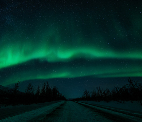 Beautiful Northern lights at the countryside of Tromsø, Norway