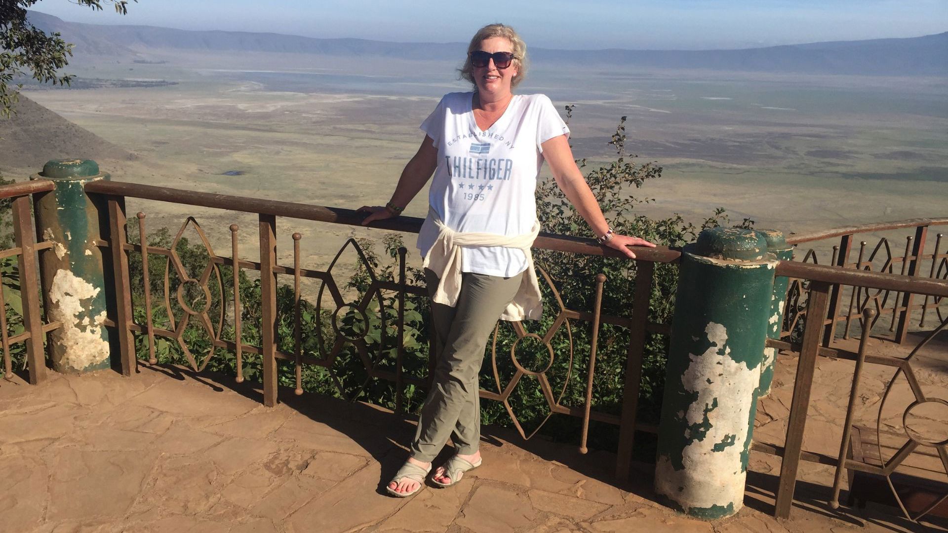 Mel Hubber At Ngorongoro Crater Look Out - Image credit: Mel Hubber
