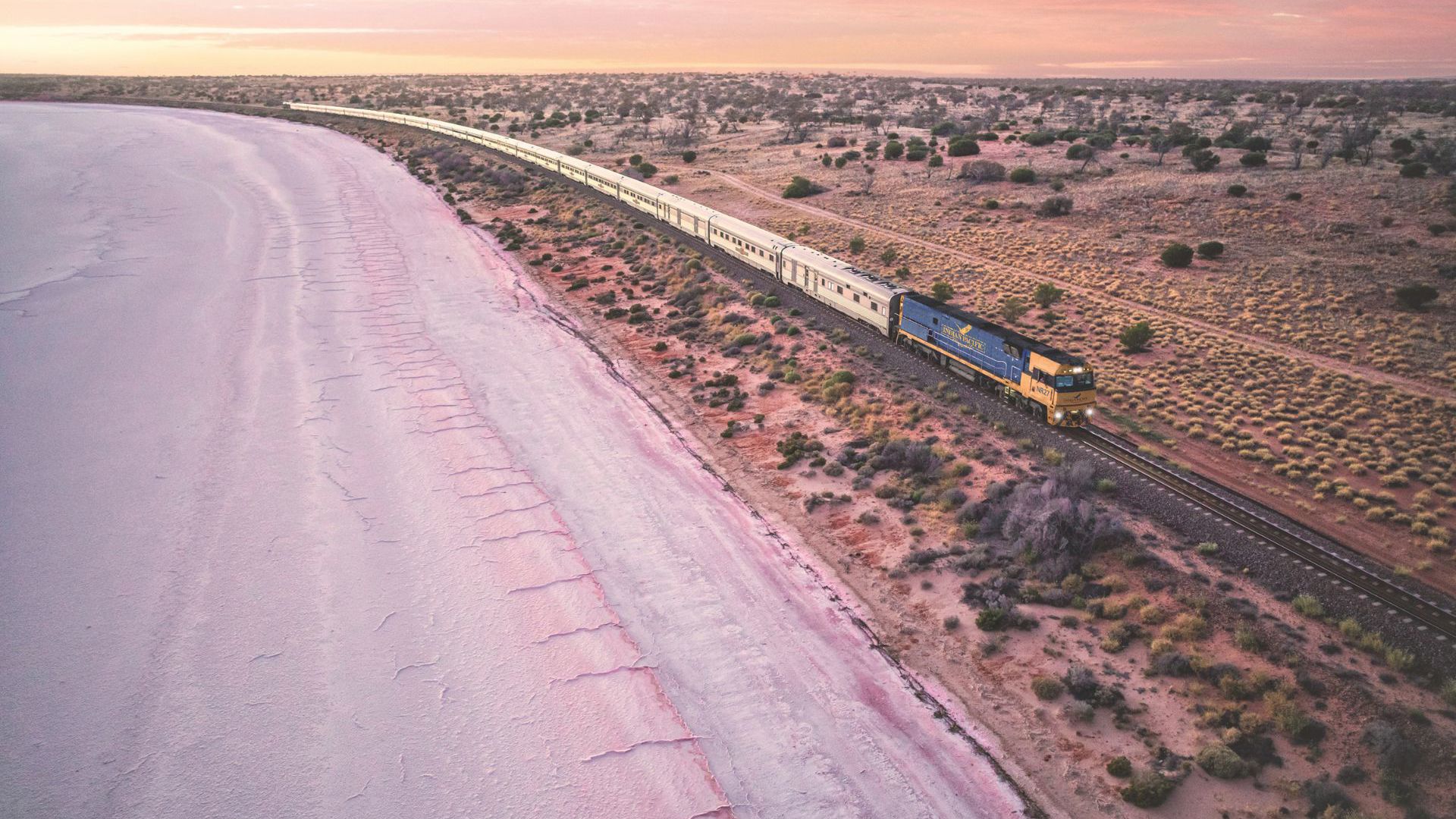 The Indian Pacific at dawn.