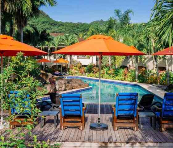 Sunset resort pool