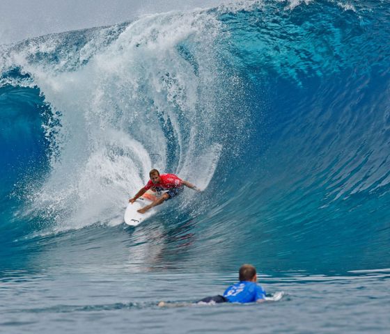 Man surfing in Tahiti 