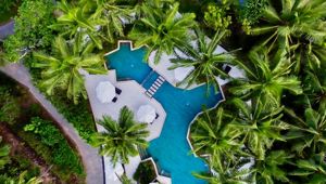 Likuliku Lagoon Resort - pool aerial view