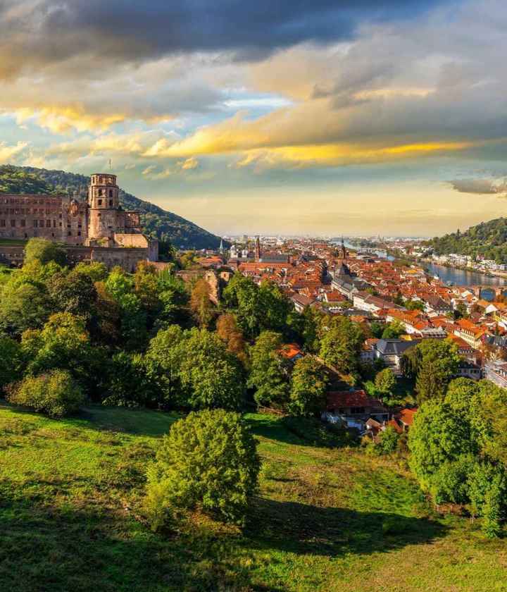 View Of The Medieval Heidelberg Castle Complex Heidelberg, Germany