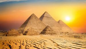  Pyramids In Sand Desert 