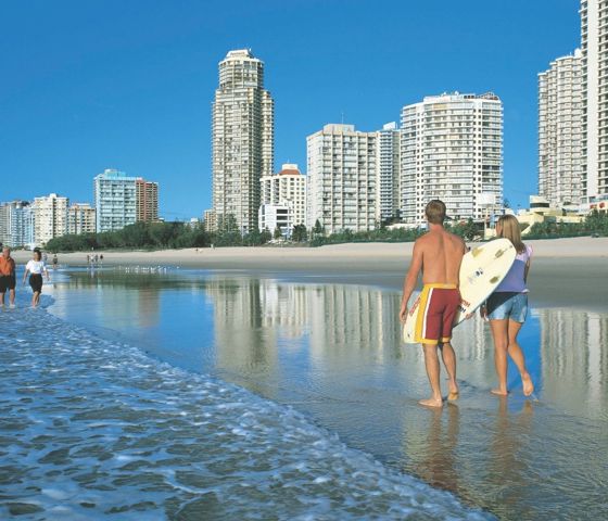 Beach Scene in Gold Coast with Royal Caribbean
