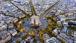 Aerial View Arc De Triomphe Paris 