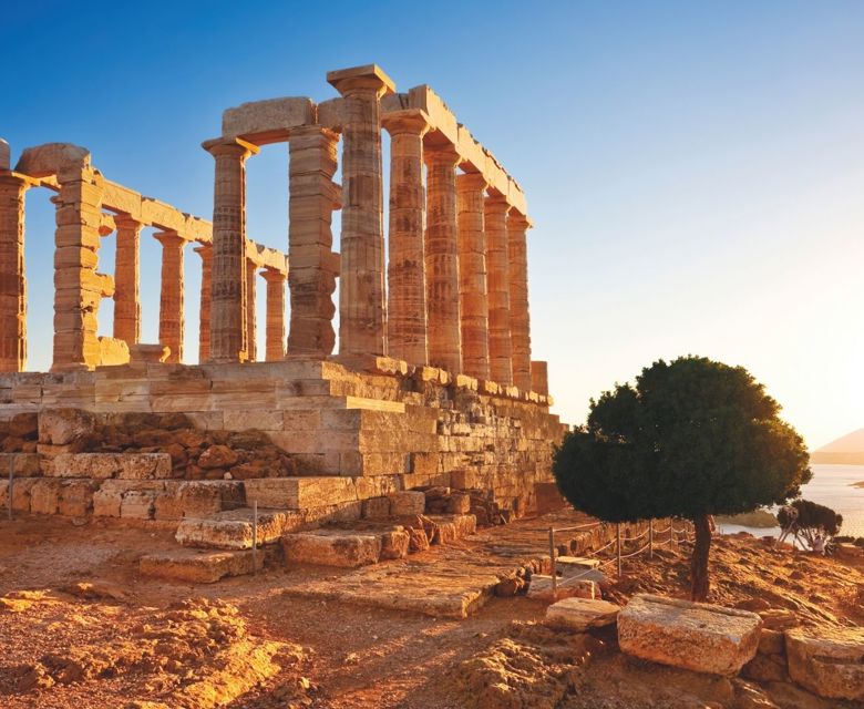 Cape Sounion Ruins Of An Ancient Greek Temple Of Poseidon