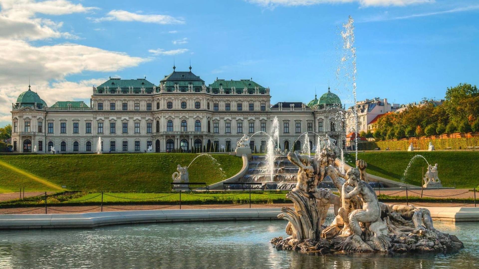 Belvedere Palace Fountains Vienna