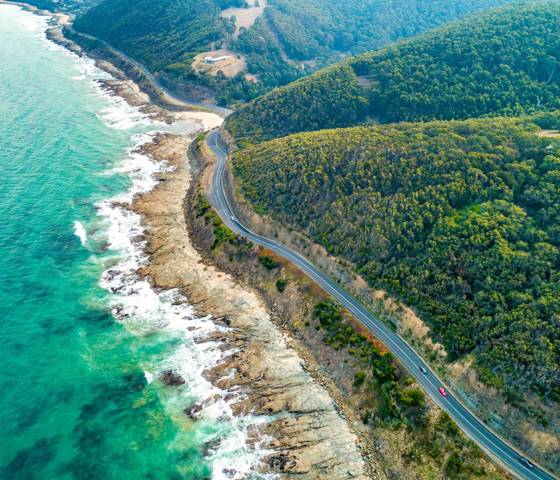 Road along the coast