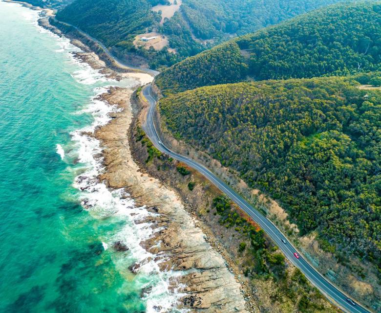 Road along the coast