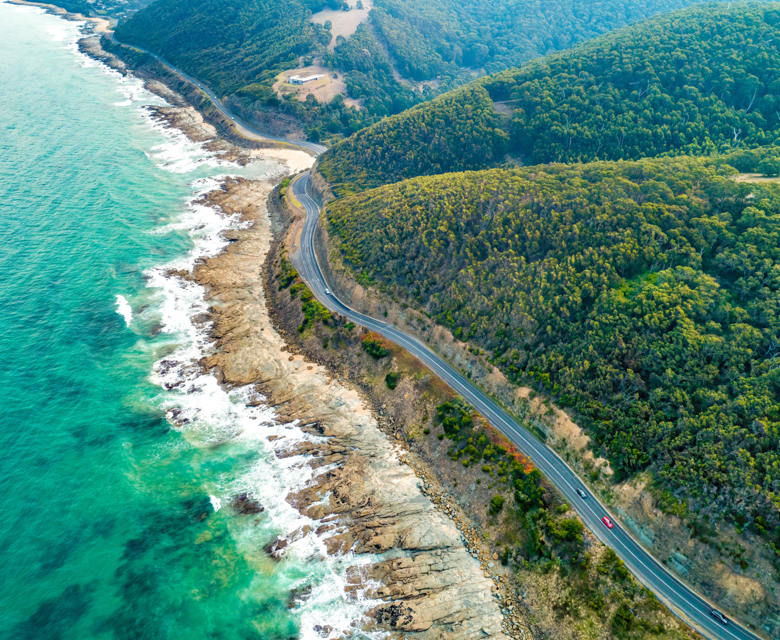 Road along the coast.