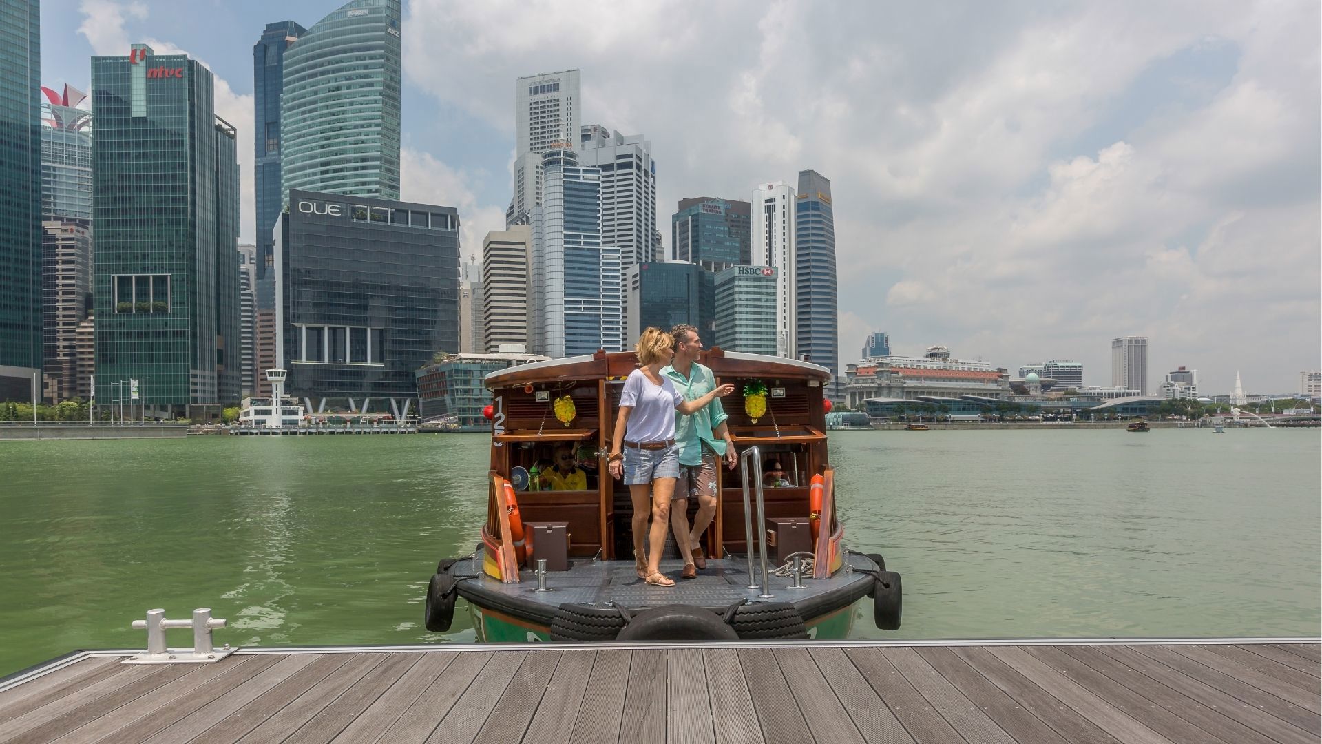 Couple in Singapore Boat Tour