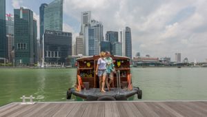 Couple in Singapore Boat Tour