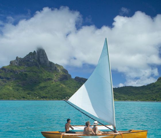 Sailboat on water in Tahiti