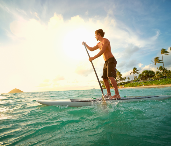 Man on paddle board