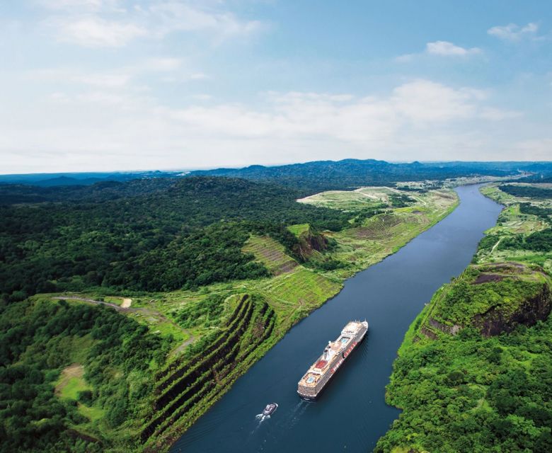 Seabourn Cruise Ship along Panama Canal