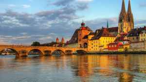Regensburg Danube Arch Bridge Cathedral