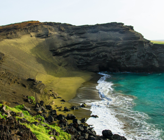 Green sand beach