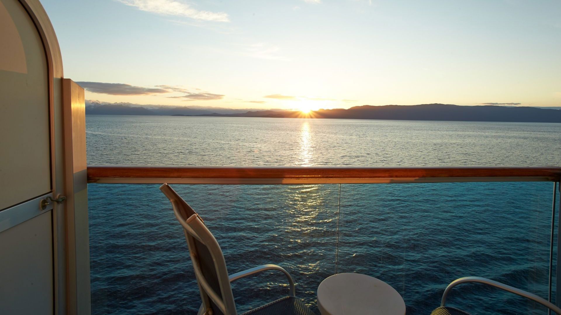 Crown Princess View deck at Sunset