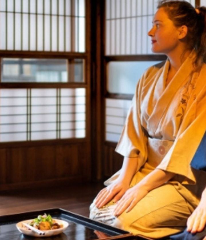 Couple wearing Kimonos in Japan