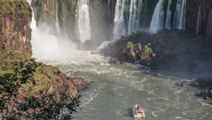 Boat in front of Iguazu Falls, Parana,¬ÝBrazil - ad world