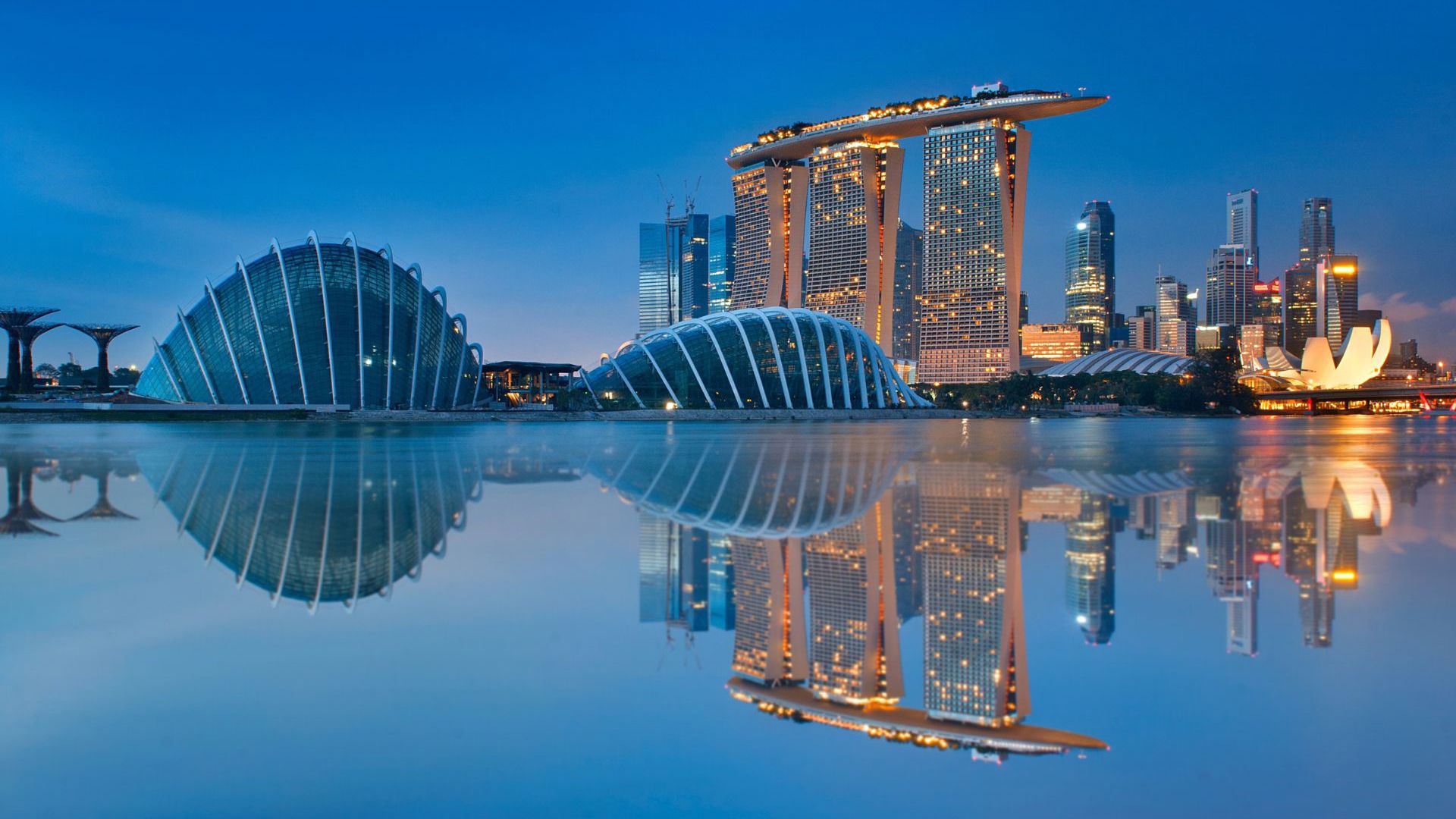 Singapore Skyline Reflection
