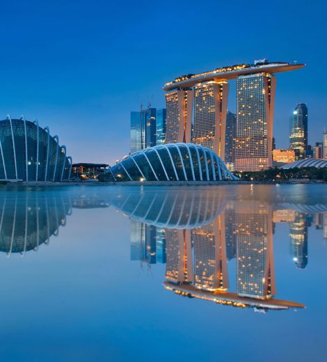 Singapore Skyline Reflection