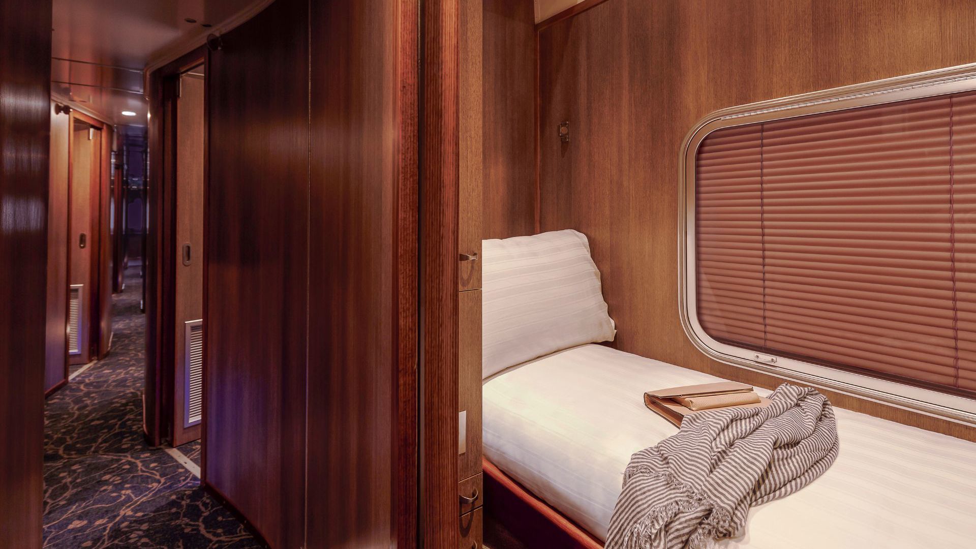 The Ghan Gold Service Single Cabin By Night © Journey Beyond
