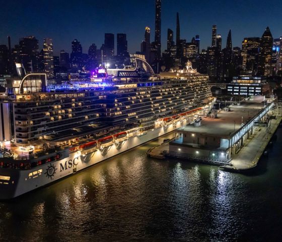  MSC Seascape Night Aerial view Sea Skyline Skyscraper Dock