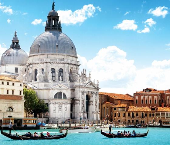 View at Basilica di Santa Maria della Salute in Venice, Italy