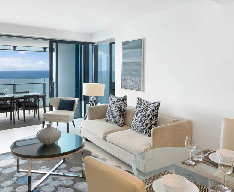 Peppers Soul Surfers Paradise - Two Bedroom Ocean View Apartment - Lounge View
