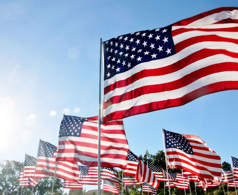 North America Malibu Us Flags