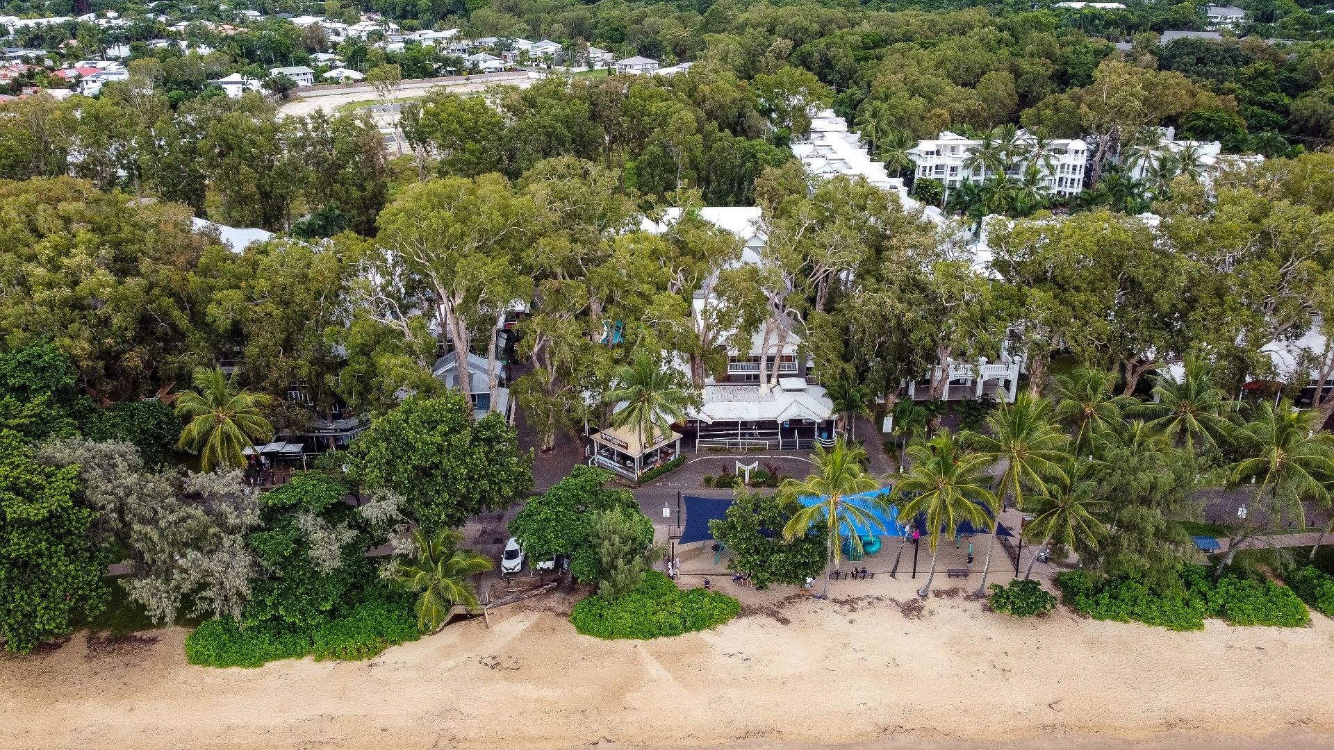 Paradise on the beach - aerial