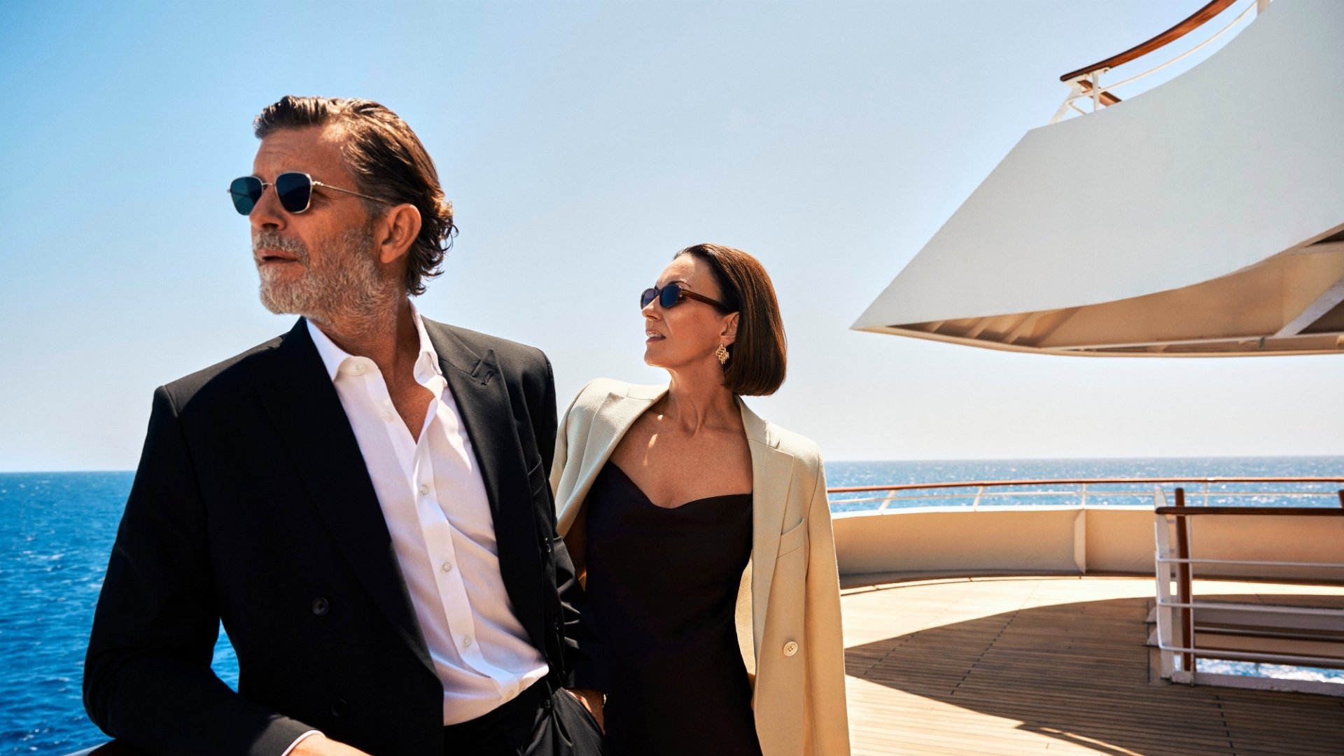Couple onboard Crystal Cruises