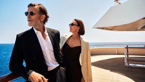 Couple onboard Crystal Cruises