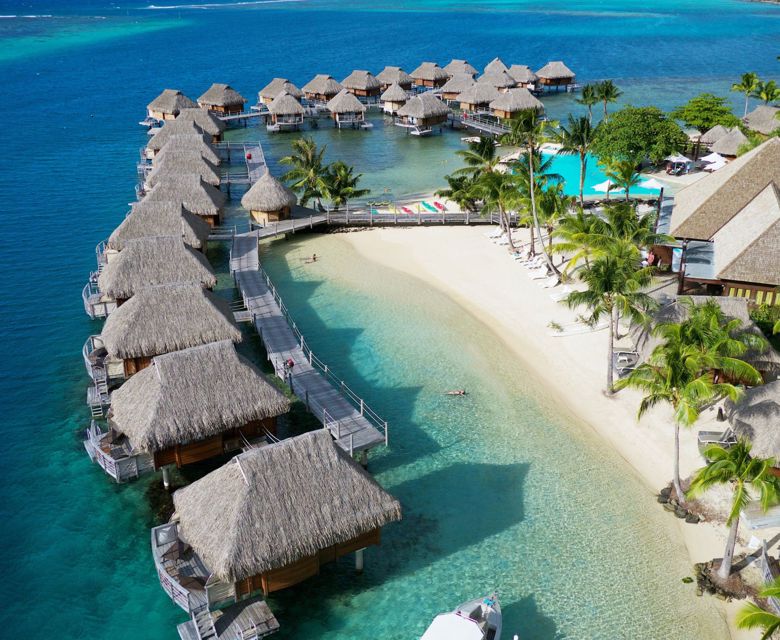 Manava Beach Resort Aerial View Overwater Bungalows