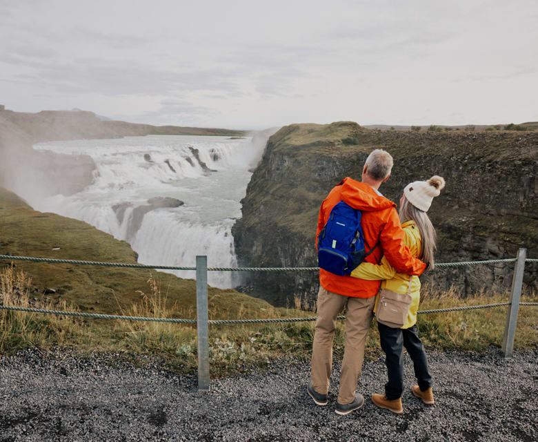 Couple In Iceland Gullfoss