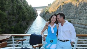 Couple on View Deck - Corinth Greece